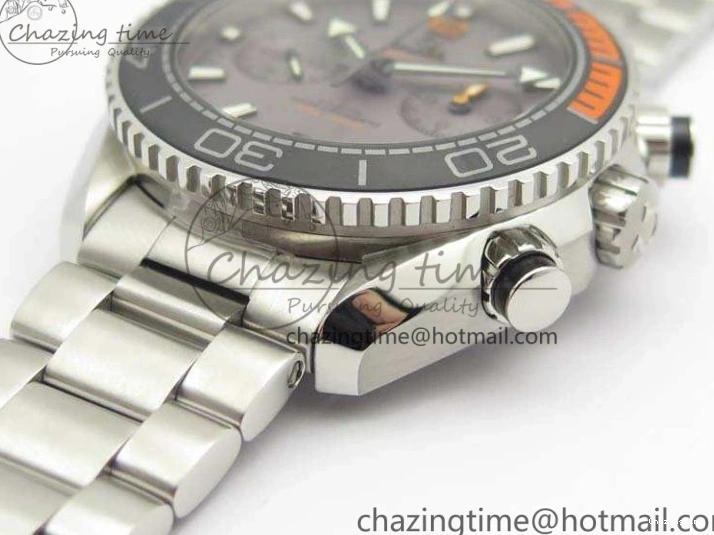 0227 Planet Ocean Master Chrono SS OM 1:1 Best Edition Gray Dial On SS Bracelet A9900 V Efficient 8116